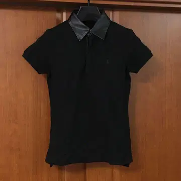 새상품급 폴로 랄프로렌 가죽 피케 셔츠 S 블랙 랄프 로렌 셔츠