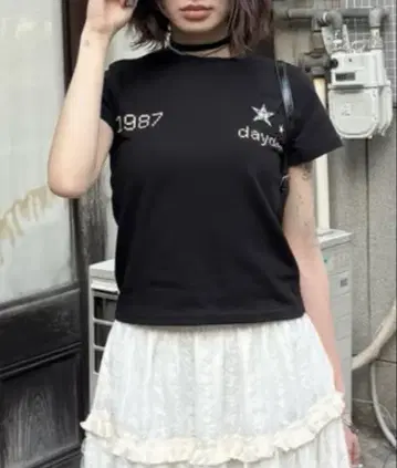 DAYDAYSEOUL 스타 y2k 한국 티셔츠 별 패턴