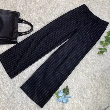 컨디션 최상 밤키아 슬랙스 다크 그레이 스트라이프 울 이탈리아제 M