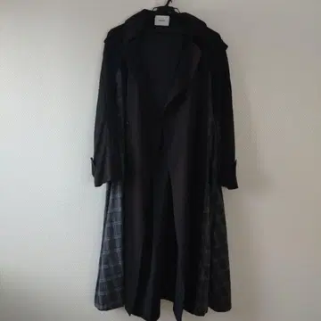 MURUA 체크 무늬 안감 롱 코트