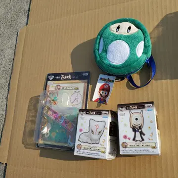 미사용 마리오 모자 디자인 스트랩 포함 파우치