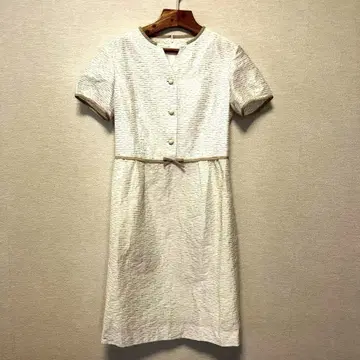 하나에 모리 리본 허리 반팔 원피스