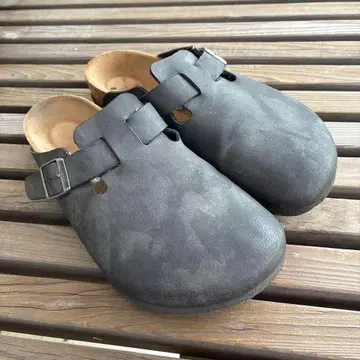 버켄스탁 BIRKENSTOCK 다크 그레이 보스턴 가죽