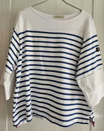 BLANC basque 스트라이프 오반소매 티셔츠