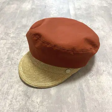 새상품급 Chapeau d'O 샤포도 오 소재 콤비 헌팅 캡 57.5cm