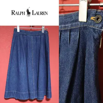 [새상품급] RALPH LAUREN 랄프 로렌 턱 디자인 데님 스커트