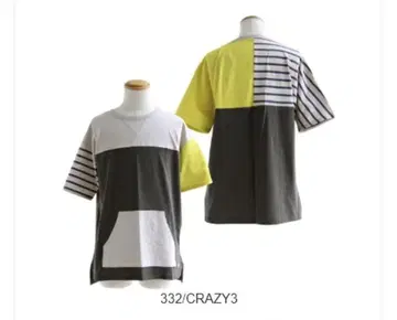 PATY/캥거루 포켓 부착 [접촉 냉감] 5분 소매 크레이지 티셔츠