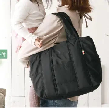 앙코르 엄마 가방 나일론 토트백 경량 대용량 발수 블랙