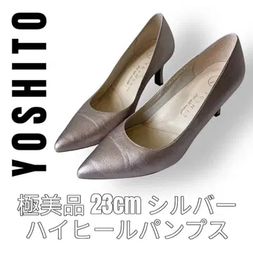 YOSHITO 요시토 23cm 실버 펌프스 하이힐 올웨더