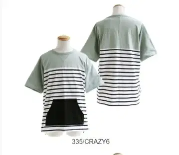 PATY/캥거루 포켓 부착 [ 접촉 냉감 ] 5부 소매 크레이지 티셔츠
