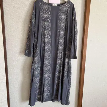 DECO COMPANY 그레이 꽃무늬 자수 원피스 L 사이즈