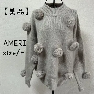 AMERI 아메리 긴팔 니트 토끼 프로스트 스웨터 모자 꽁지