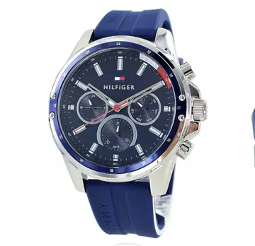 Tommy Hilfiger 손목시계 남성용 네이비 러버 벨트 새상품