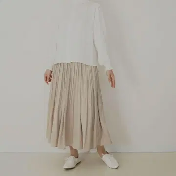 sosotto 플리츠 스커트 크림색