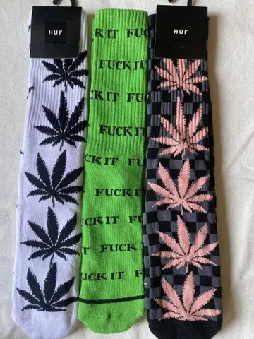 인기 있는 HUF 롱 삭스 3족 세트 새상품 유니섹스, 25-28cm
