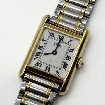 가동품 SEIKO 세이코 스퀘어 콤비 여성용 손목시계 S-172