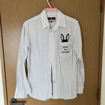 Psycho Bunny 도트 무늬 긴팔 셔츠 M