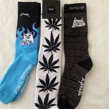 인기 립앤딥과 허프 RIPNDIP & HUF 하이삭스 25~28cm 3족