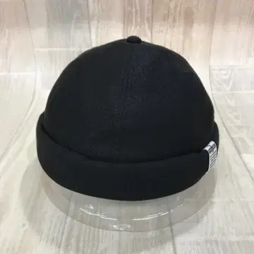CA4LA 코튼 린넨 롤캡 블랙 카우 가죽 조절