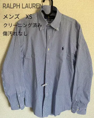 Ralph Lauren 남성용 긴팔 셔츠 XS 파랑 스트라이프 랄프 로렌