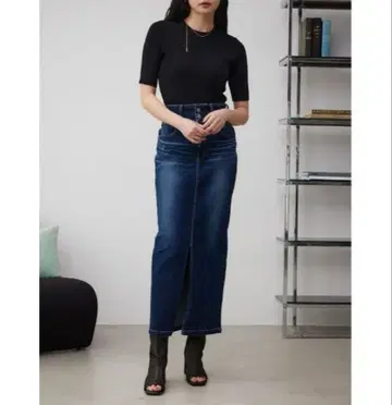 AZUL BY MOUSSY 데님 하이 웨스트 스커트