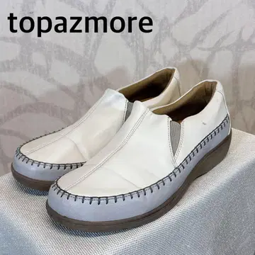 topazmore 토파즈모어 가죽 화이트 슬립온