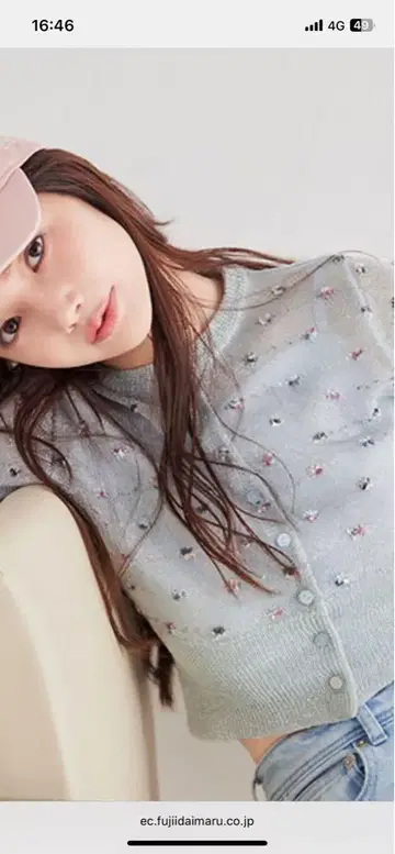 SNIDEL 플라워 라이크 시어 가디건
