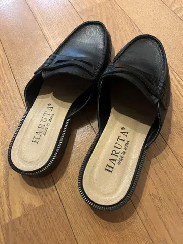 HARUTA 블랙 사보 샌들 23.5cm