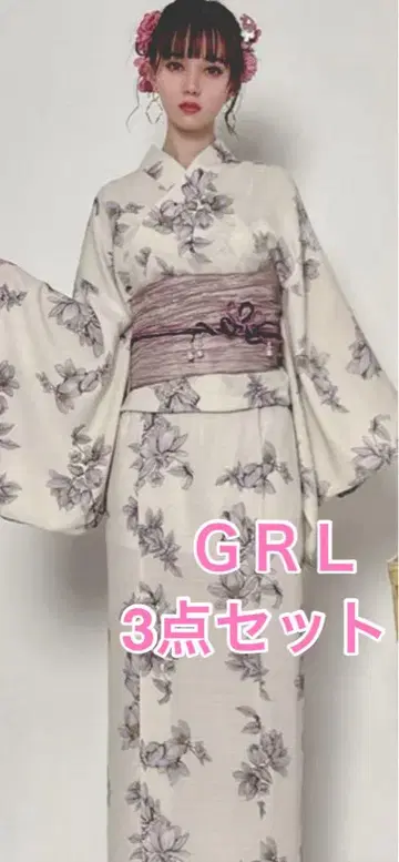 GRL 꽃무늬 세퍼레이트 3세트 유카타