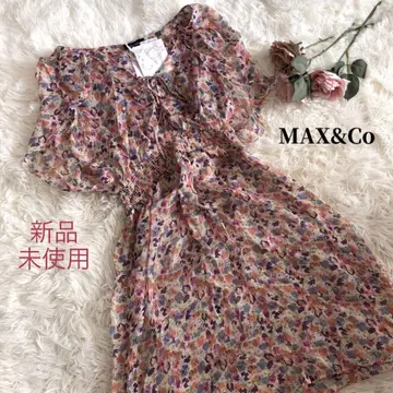 MAX &CO 미사용 새상품 원피스 튜닉 실크 실크 올 패턴 시어