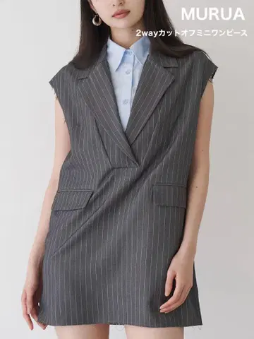 MURUA 2way 컷오프 미니 원피스 그레이