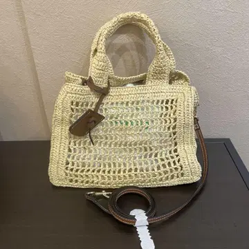 H&M 스트로우 핸드백 라피아 백