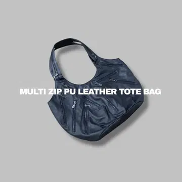 MULTI ZIP PU LEATHER TOTE BAG 2953B 백