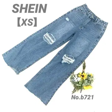 쉬인 SHEIN 데미지 진 데미지 데님 XS (약간 빅) 와이드