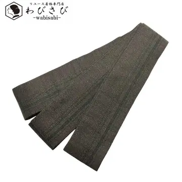 남성용 오비 세로 줄무늬에 추상적인 직조 무늬 짙은 갈색 N-1028