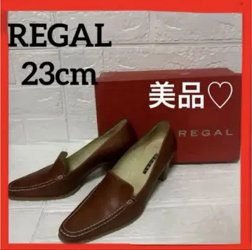 REGAL 브라운 로퍼 중간 힐 23cm