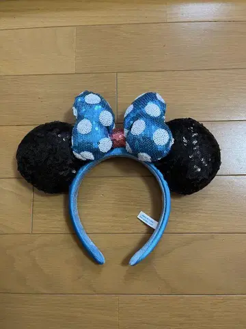 디즈니 머리띠 미니 스카이블루 리본