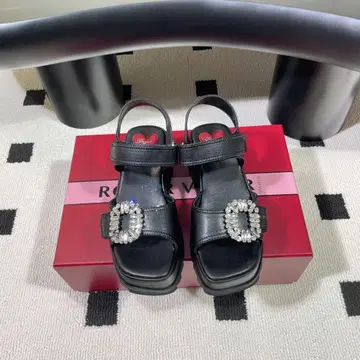 Roger Vivier 슬라이디 비브 가죽 웨지 샌들
