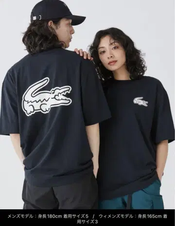 LACOSTE 라코스테 오버 사이즈 백 프린트 티셔츠 4 블랙