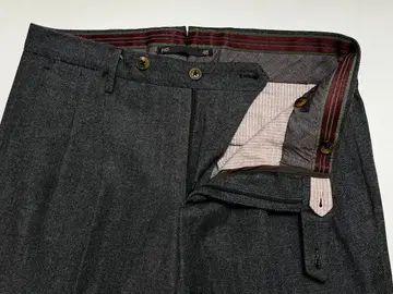 PT01 TORINO 블랙 데님풍 슬랙스 팬츠 446 2 플리츠