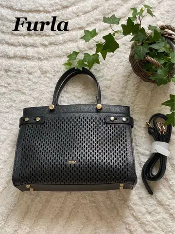 FURLA 훌라 가죽 2WAY 핸드 숄더 백 블랙