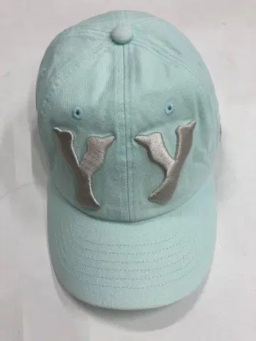 open yy 민트 그린 자수 로고 캡