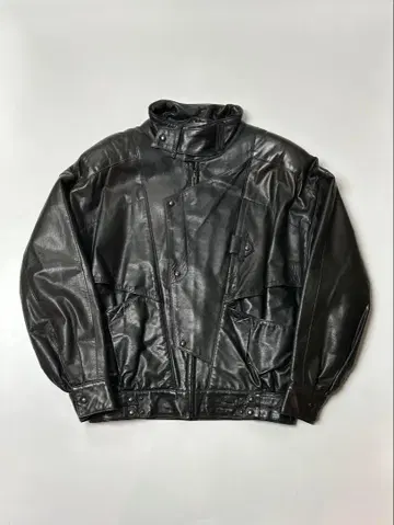 ANGEL LEATHER 천연 가죽 블랙 가죽 싱글 라이더 자켓 M