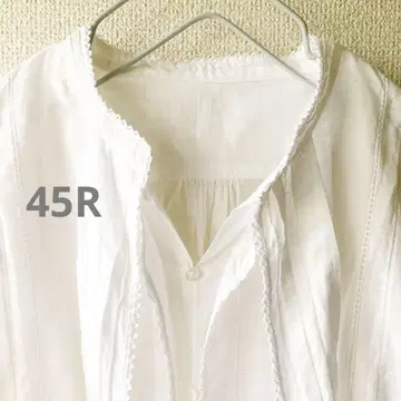 [새상품급] 45R 코튼 레이스 프릴 블라우스 셔츠 상의 여성용