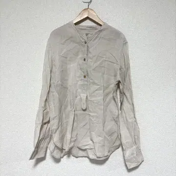 마가렛 호웰 린넨 100% 밴드 카라 풀오버 긴팔 셔츠