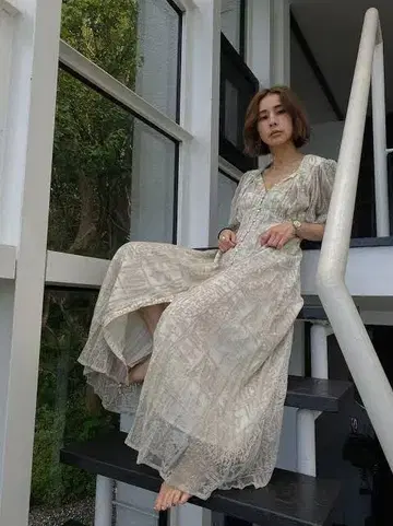 Ameri MEDI PALACE EMBROIDERY DRESS