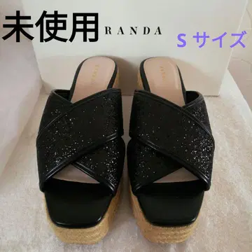 미사용 RANDA 글리터 클래스 샌들 블랙