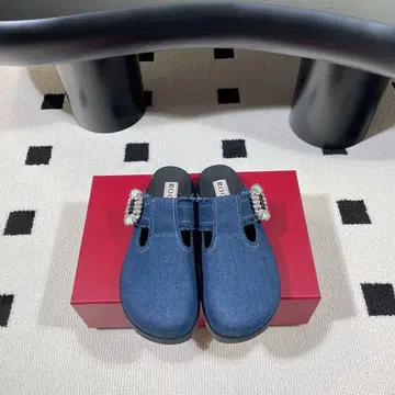 Roger Vivier 슬라이디 비브 데님 뮬