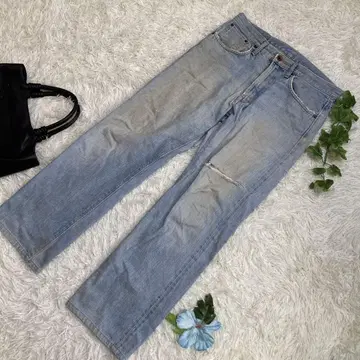 90s EDWIN 스트레이트 데님 505ZX 데미지 w32 L 사이즈