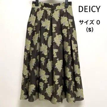 데이시 DEICY 시어 스커트 꽃무늬 롱 스커트